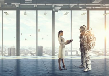 Uzay giysisi tasarım. Karışık teknik