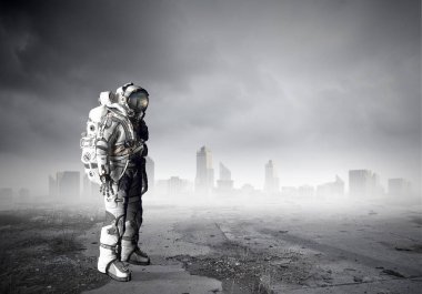 Uzay giysisi tasarım. Karışık teknik