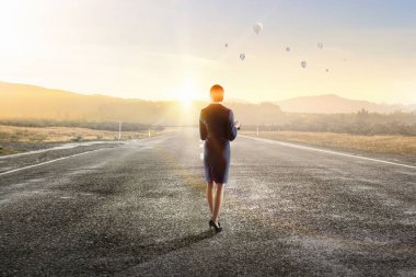 başarı için yolda. Karma ortam. Karışık teknik