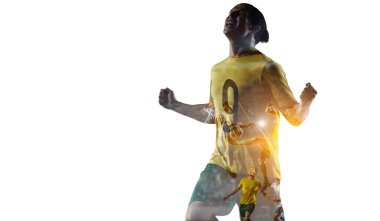 Futbol oyun arka plan. Karışık teknik