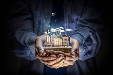 Kentsel inşaat projesi. Karışık teknik