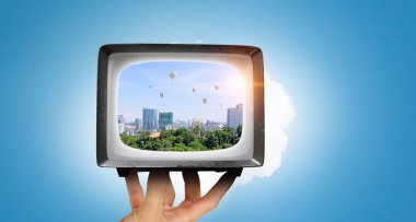 Retro Tv İzleyicisi. Karışık teknik