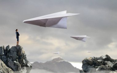 Özgürlük hissi. Karışık teknik