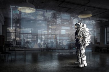 Uzay giysisi tasarım. Karışık teknik