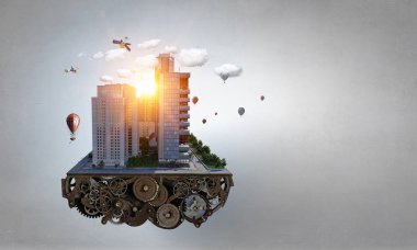 Modern şehir kavramı. Karışık teknik