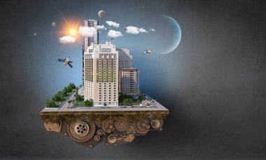 Modern şehir kavramı. Karışık teknik