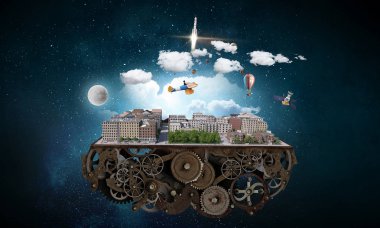 Modern şehir kavramı. Karışık teknik