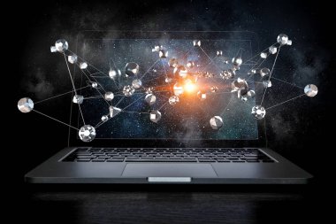 Sosyal bağlantı ve ağ. Karışık teknik