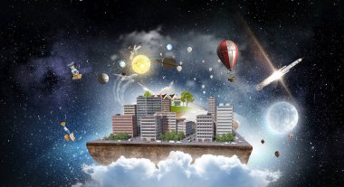 Modern şehir kavramı. Karışık teknik