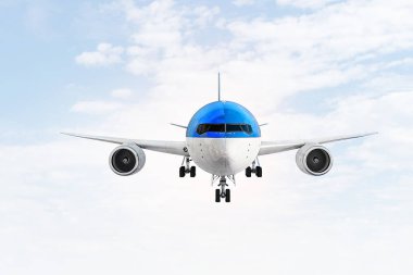 Uçak gökyüzünde. Karışık teknik