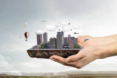 Kentsel inşaat geliştirme. Karma ortam. Karışık teknik