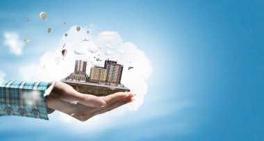 Kentsel inşaat projesi. Karma ortam. Karışık teknik