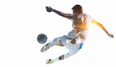 Futbol oyun arka plan. Karma ortam. Karışık teknik