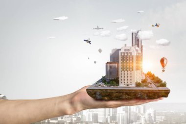 Kentsel inşaat geliştirme. Karma ortam. Karışık teknik