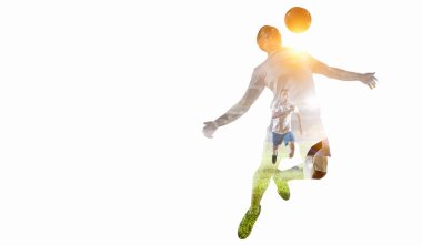 Futbol oyun arka plan. Karışık teknik