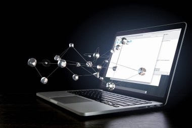 Sosyal bağlantı ve ağ. Karışık teknik