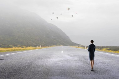 başarı için yolda. Karışık teknik