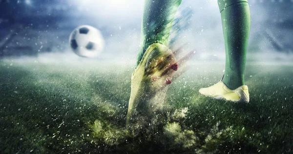 Soccer goal moment. Mixed media . Mixed media