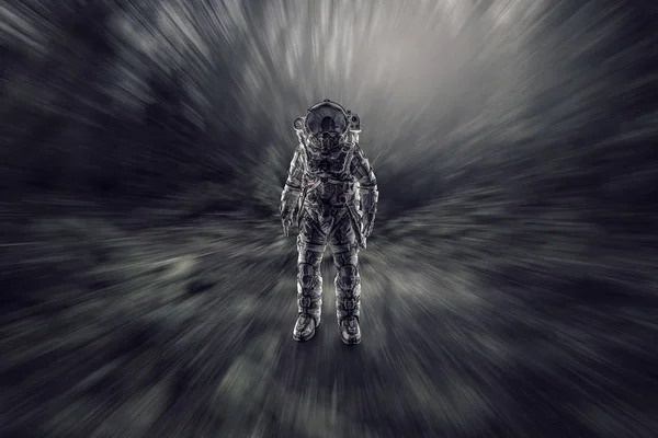 Adventure of spaceman. Mixed media — Stock Photo, Image