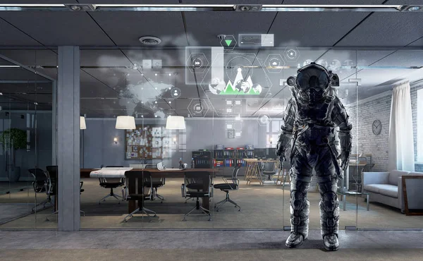 Uzay giysisi tasarım. Karışık teknik