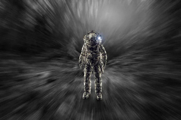 Avontuur van spaceman. Mixed media — Stockfoto