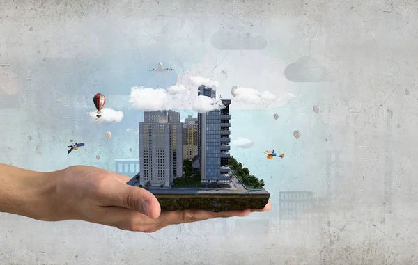 Kentsel inşaat geliştirme. Karma ortam. Karışık teknik