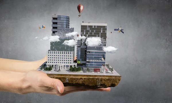 Kentsel inşaat geliştirme. Karma ortam. Karışık teknik