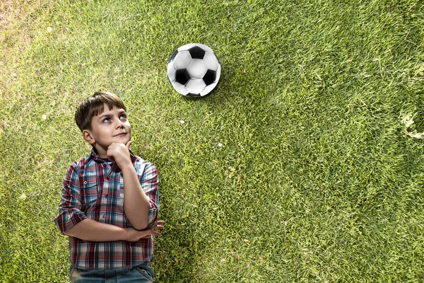 Eu serei campeão de futebol. Meios mistos. Meios mistos — Fotografia de Stock