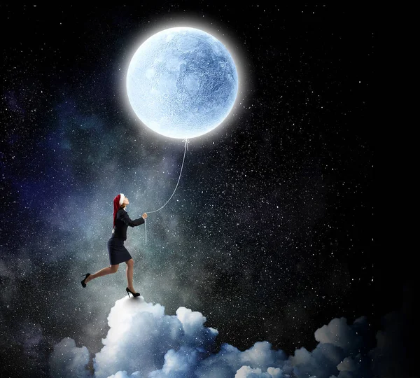 Noel hediye almak. Karışık teknik