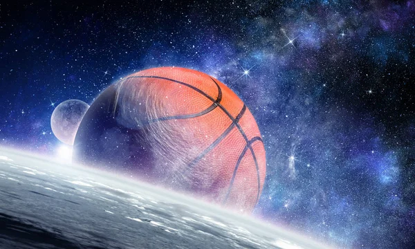 Basket spel koncept. Mixed media — Stockfoto