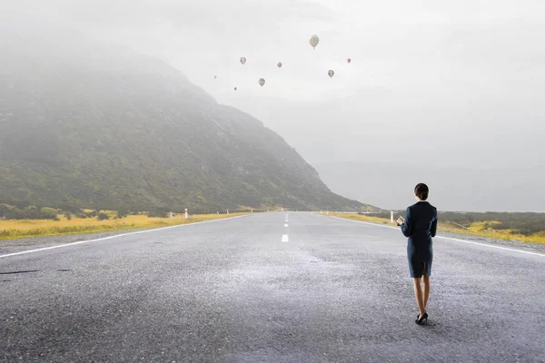 başarı için yolda. Karışık teknik