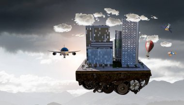 Modern şehir kavramı. Karışık teknik