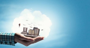 Kentsel inşaat projesi. Karma ortam. Karışık teknik