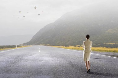 başarı için yolda. Karışık teknik