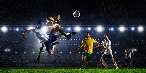 Najlepsze momenty piłki nożnej. Techniki mieszane — Zdjęcie stockowe