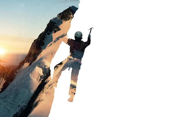 登山体育运动作为概念。混合媒体 — 图库照片