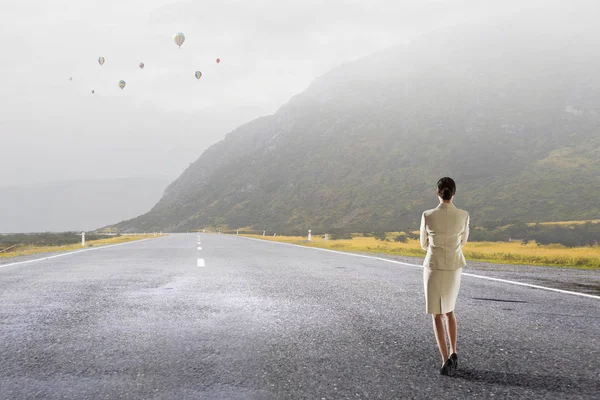 başarı için yolda. Karışık teknik