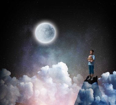 Bu koca dünyada yalnız hissediyorum. Karışık teknik