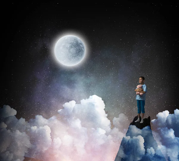 Bu koca dünyada yalnız hissediyorum. Karışık teknik