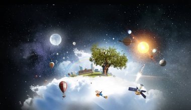 Bizim benzersiz dünya. Karışık teknik