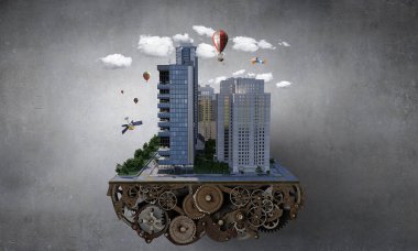 Modern şehir kavramı. Karışık teknik