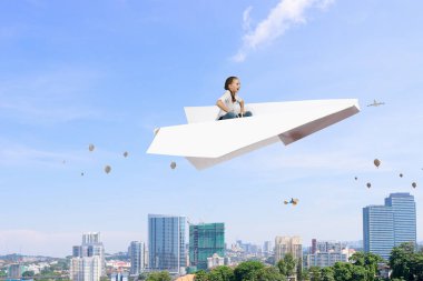 Pilot olmak için hayal. Karışık teknik