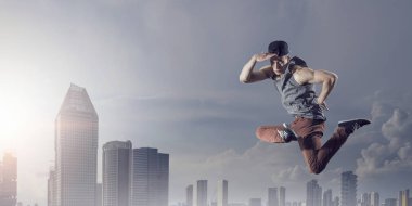 B-boy bazı performans taşır. Karışık teknik