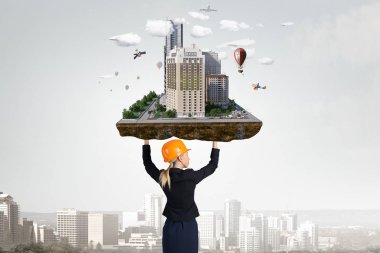 Ağır inşaat kavramı. Karışık teknik