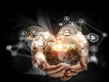 Sosyal etkileşim kavramı. 3D render