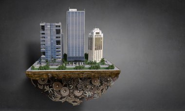 Modern şehir kavramı. Karışık teknik