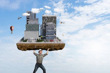 Ağır inşaat kavramı. Karışık teknik