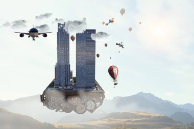 Modern şehir kavramı. Karışık teknik