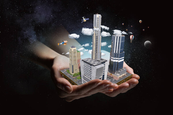 New development project. Mixed media