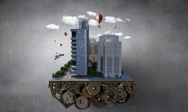 Modern şehir kavramı. Karışık teknik